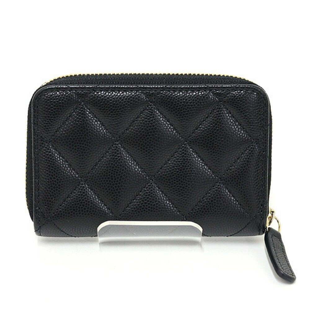 CHANEL Authentic Black Caviar Leather Logo Wallet - Picture 2 of 6